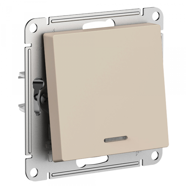 Systeme Electric AtlasDesign Песочный Переключатель 1-клавишный с подсветкой, сх.6а, 10АХ, механизам