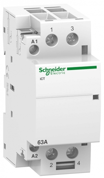 Schneider Electric Acti 9 iCT63A Контактор модульный 63А 250В напряжение управления 24В 2НО 8000Вт