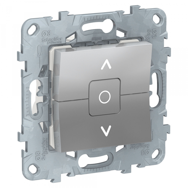Schneider Electric Unica New Алюминий Выключатель для жалюзи, 2-клавишный, с фиксацией, сх. 4