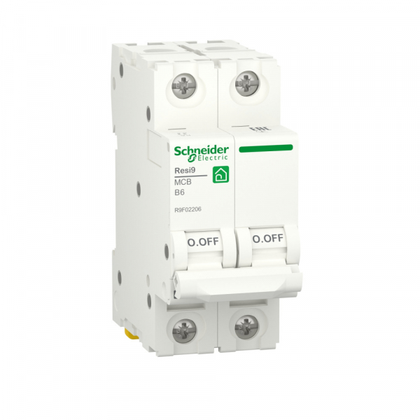 Schneider Electric RESI9 Автоматический выключатель (АВ) B 6А 2P 6000A
