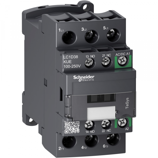 Schneider Electric TeSys D Контактор D 3P AC3 440В 38A, катушка управления 100-250В AC/DC, зажим под винт