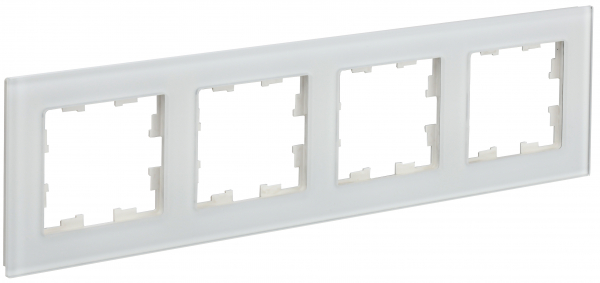 IEK BRITE DECOR Белый матовый стекло Рамка 4-м РУ-4-2-Бр