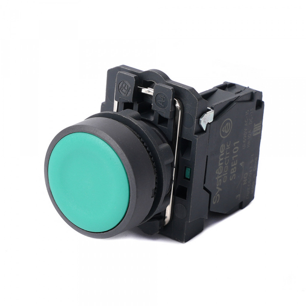 Systeme Electric Кнопка SB5 в сборе модульная 22мм зеленая с возвратом пластик 1НО