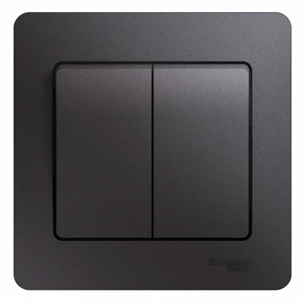 Systeme Electric Glossa Графит Выключатель 2-клавишный, сх.5, 10AX (в сборе)