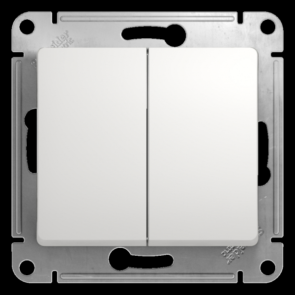 Systeme Electric Glossa Бел Выключатель 2-клавишный, сх.5, 10АХ