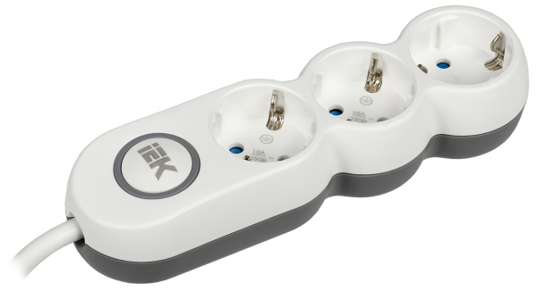 IEK UNO Удлинитель У03В 3 места 2P+PE/5м 3х1,5мм2 16А/250В UNO