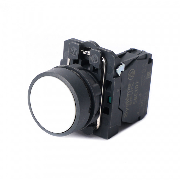 Systeme Electric Кнопка SB5 в сборе модульная 22мм белая с возвратом пластик 1НО