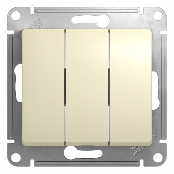 Systeme Electric Glossa Беж Выключатель 3-клавишный, сх.3, 10АХ