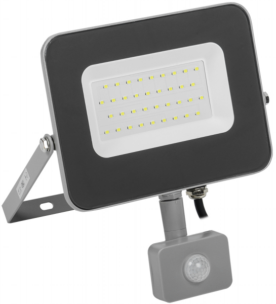 IEK Прожектор СДО 07-30Д светодиодный серый с ДД IP44