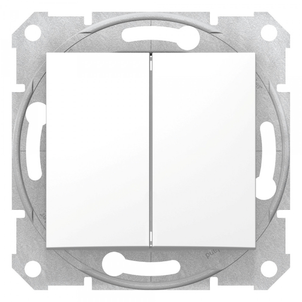 Schneider Electric Sedna Бел Выключатель 2-клавишный 10А (сх.5)