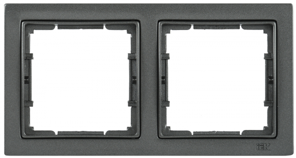 IEK РУ-2-БА Рамка двухместная квадратная BOLERO Q1 антрацит
