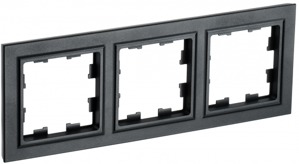 IEK BRITE BASE Черный Рамка 3-м РУ-3-БрЧ