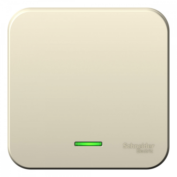 Systeme Electric Blanca наруж Молочный Переключатель 1-клавишный с подсветкой 10А, 250B, изолир. пластина