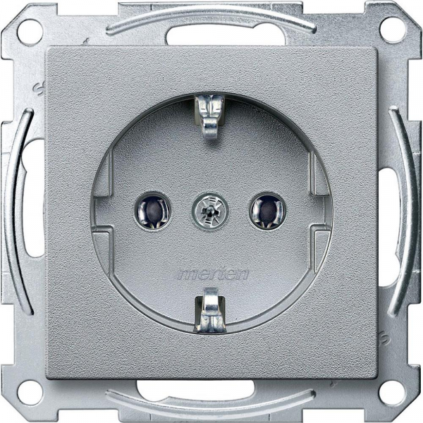Schneider Electric Merten SM Алюминий Розетка с/з безвинт. зажим