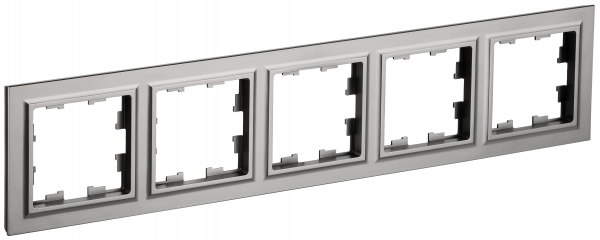 IEK BRITE BASE Сталь Рамка 5-м РУ-5-БрС