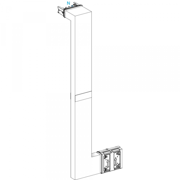 Schneider Electric CANALIS KSA СЕКЦИЯ УГЛОВАЯ ВВЕРХ-ВПРАВО ЗАК 250А ОГН. A=250 B=700 ДО 1200 C=200