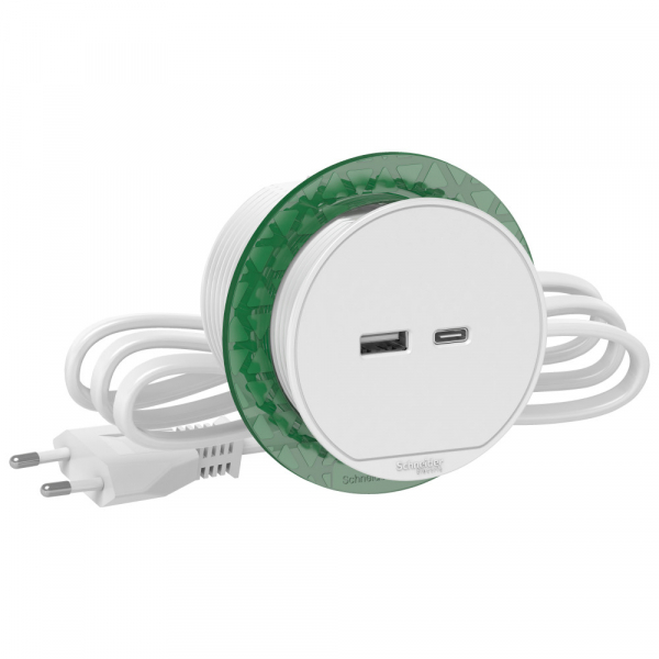 Schneider Electric Unica System+ Белый Блок розеточный usb тип А + тип С