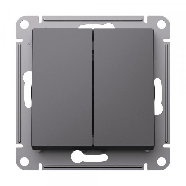 Systeme Electric AtlasDesign Базальт Переключатель 2-клавишный перекрестный, 2 x сх. 7, 10АХ, механизм