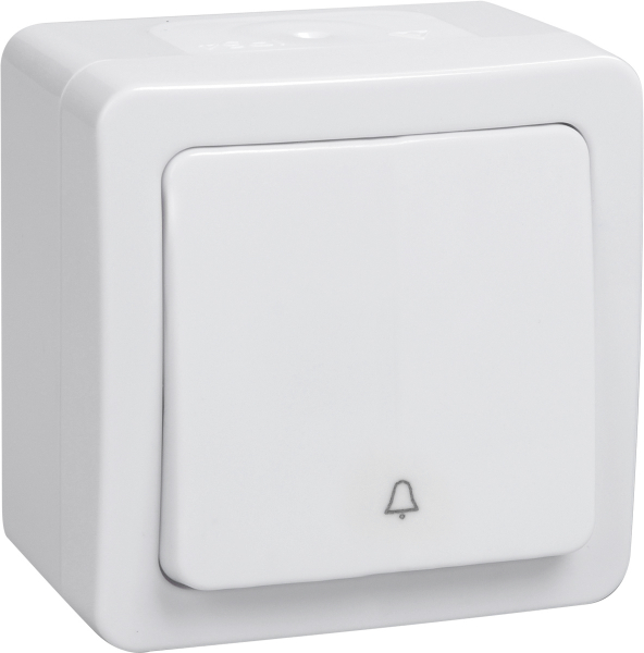 IEK GERMES PLUS ВСк20-1-0-ГПБ Выключатель 1кл кноп. о/у IP54 (цвет клавиш: белый)