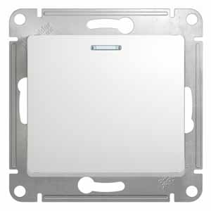 Systeme Electric Glossa Бел Выключатель 1-клавишный с подсветкой, сх.1а, 10АХ