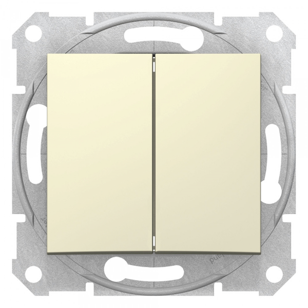 Schneider Electric Sedna Беж Переключатель 2-клавишный 10А (сх.6+6)