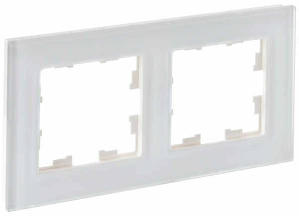 IEK BRITE DECOR Белый матовый стекло Рамка 2-м РУ-2-2-Бр