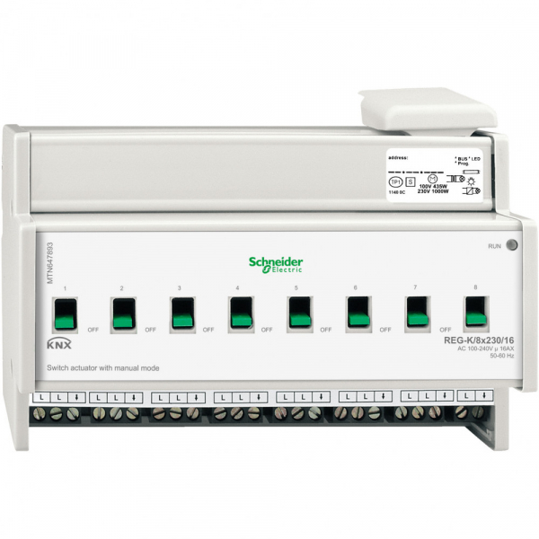 Schneider Electric Merten KNX Актор для выключателя REG-K/8X230/16 с ручным управлением