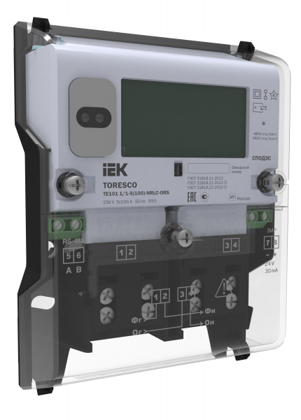 IEK TORESCO Счетчик ЭЭ TE101 1/1-5(100)-NRLC-OG