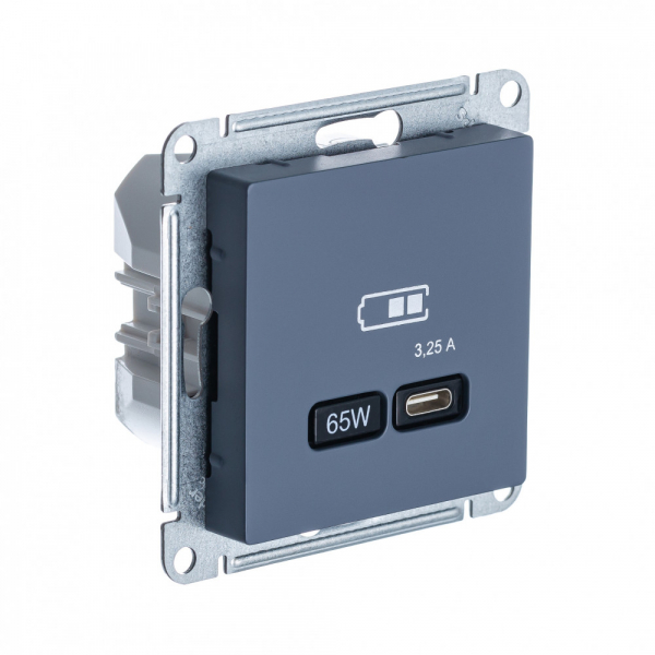 Systeme Electric AtlasDesign Грифель USB Розетка тип-C 65W высокоскор.заряд. QC, PD, мех.