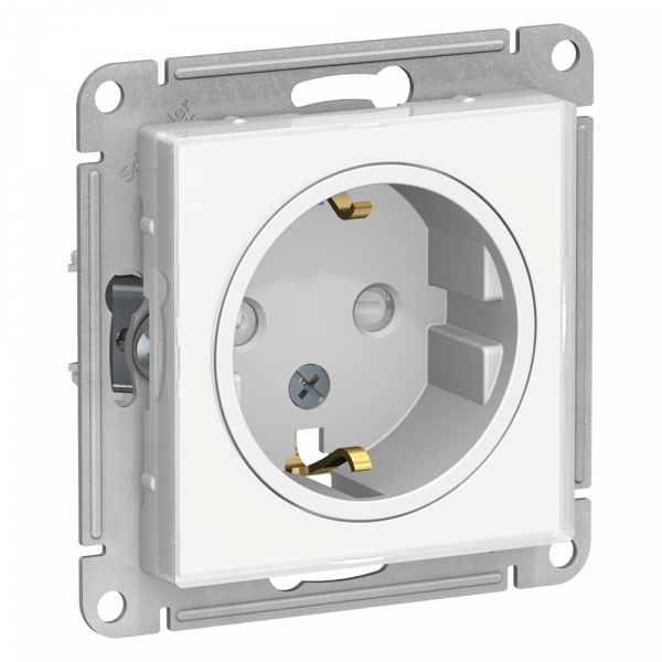 Systeme Electric AtlasDesign Art Бел Розетка с/з со шторками, 16А, механизм