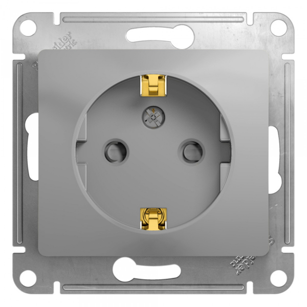 Systeme Electric Glossa Алюминий Розетка с/з со шторками