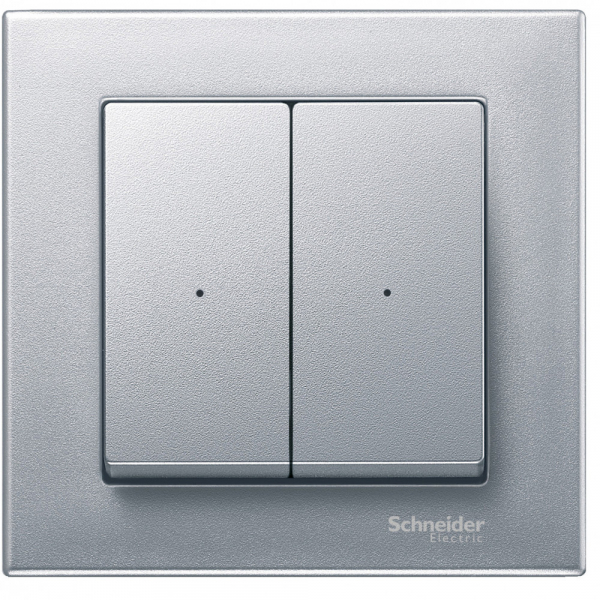 Schneider Electric Merten KNX SM Алюминий Накладка светорегулятора 2-х канального нажимного (используется с мех. 568499+568099)