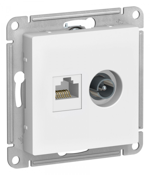 Systeme Electric AtlasDesign Лотос Розетка двойная ТВ + компьютерная RJ45, кат. 5Е