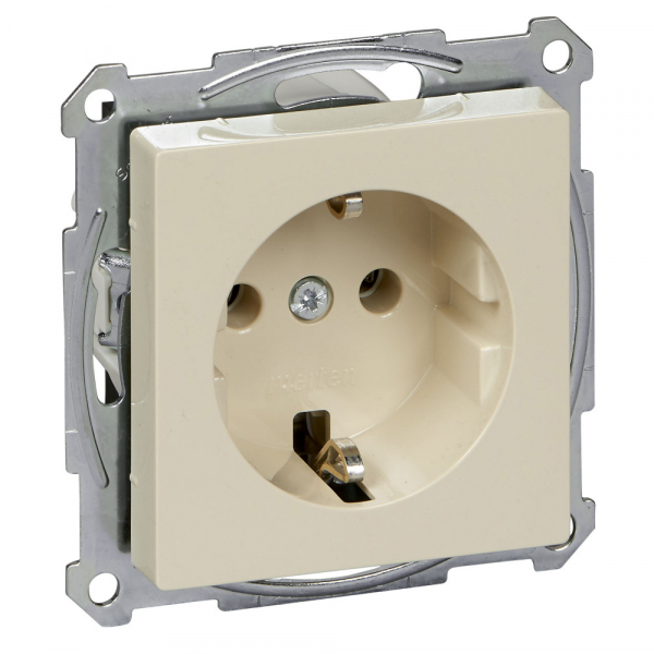 Schneider Electric Merten SM Беж глянец Розетка с/з безвинт.зажим