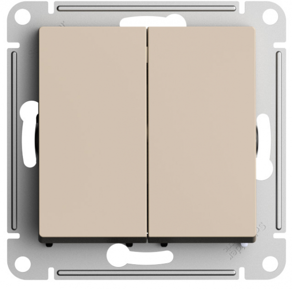 Systeme Electric AtlasDesign Песочный Переключатель 2-клавишный перекрестный, 2 x сх. 7, 10АХ, механизм