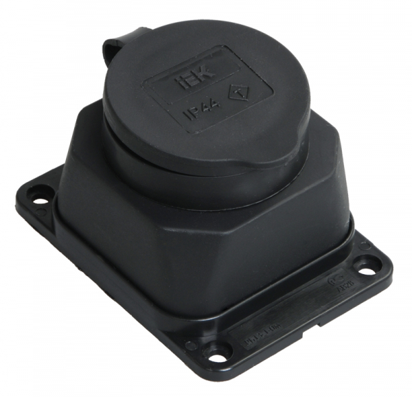 IEK OMEGA РБ13-1-0м Розетка одноместная с защитной крышкой IP44