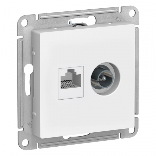 Systeme Electric AtlasDesign Бел Розетка двойная ТВ + компьютерная RJ45, кат. 5Е
