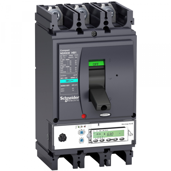 Schneider Electric Compact NS630 3P Выключатель Micrologic 5.3E 630A NSX630HB1 (75кА при 690B)