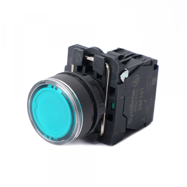 Systeme Electric Кнопка SB5 с подсветкойкой в сборе модульная 22мм зеленая пластик 24ВDC 1НО