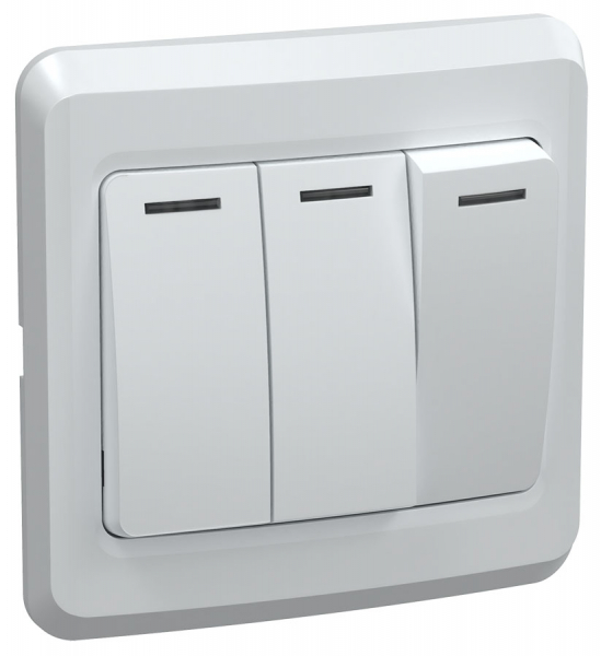 IEK VEGA ВС10-3-0-ВБ Выключатель 3 кл. 10А ВЕГА белый