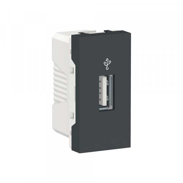 Schneider Electric Unica Modular Антрацит Розетка USB, 1 модуль