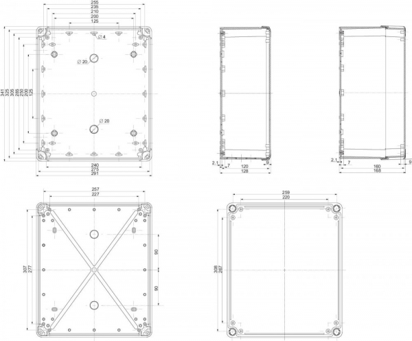 Schneider Electric Sarel Коробка пластиковая 341X291X128 ABS
