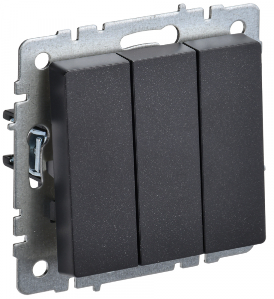 IEK BRITE BASE Черный Выключ. 3-кл 10А ВС10-3-0-БрЧ