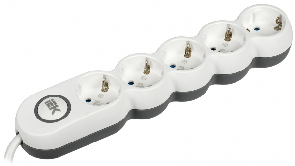 IEK UNO Удлинитель У05В 5 мест 2P+PE/3м 3х1,5мм2 16А/250В UNO