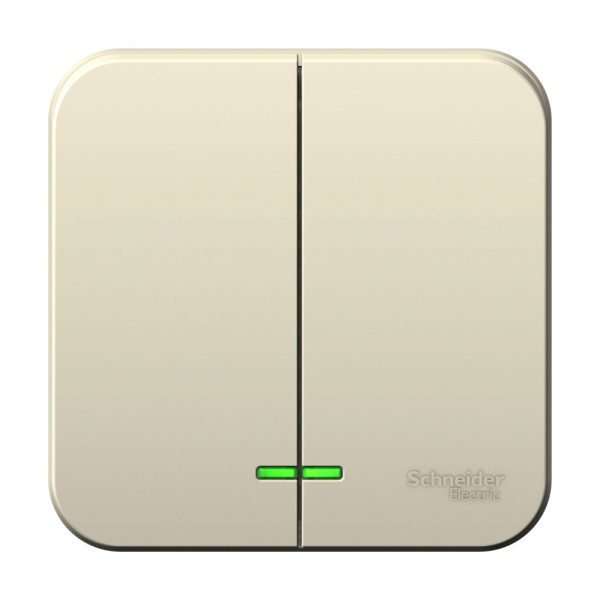 Systeme Electric Blanca наруж Молочный Выключатель 2-клавишный с подсветкой, 10А, 250B