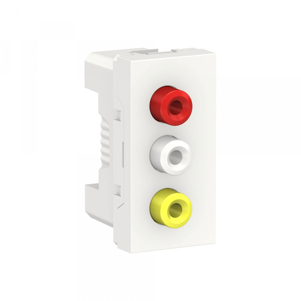 Schneider Electric Unica Modular Бел Розетка 3 RCA, 2 модуля