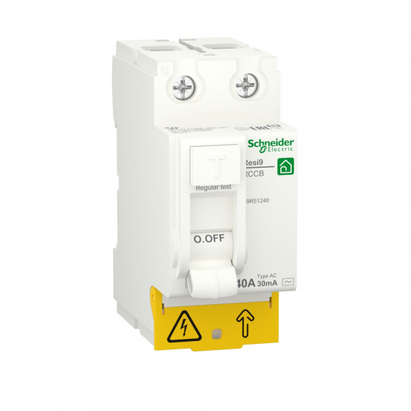 Schneider Electric RESI9 Выключатель дифференциального тока (УЗО) 40А 2P 30мА тип AC