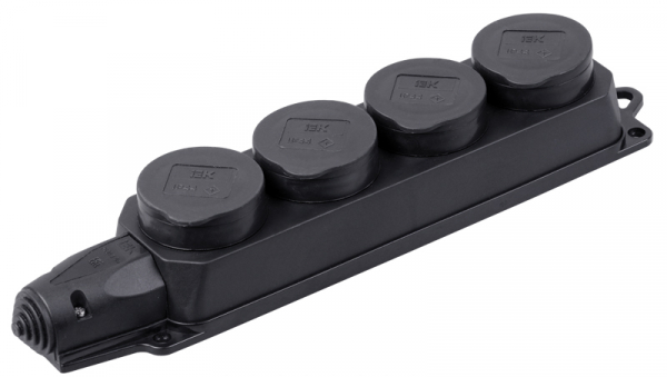 IEK OMEGA РБ34-1-0м Розетка (колодка) четырехместная с защитными крышками