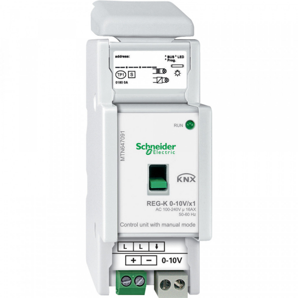 Schneider Electric Merten KNX Светорегулятор/блок упр-я 0-10В 1-канальный (силовой контакт 16А) возможность ручного управления DIN-рейка