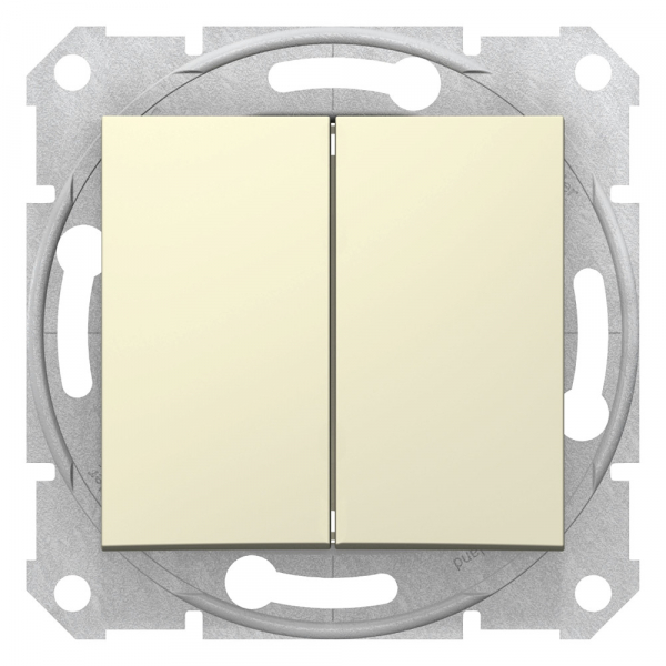Schneider Electric Sedna Беж Выключатель 2-клавишный 10А (сх.5)